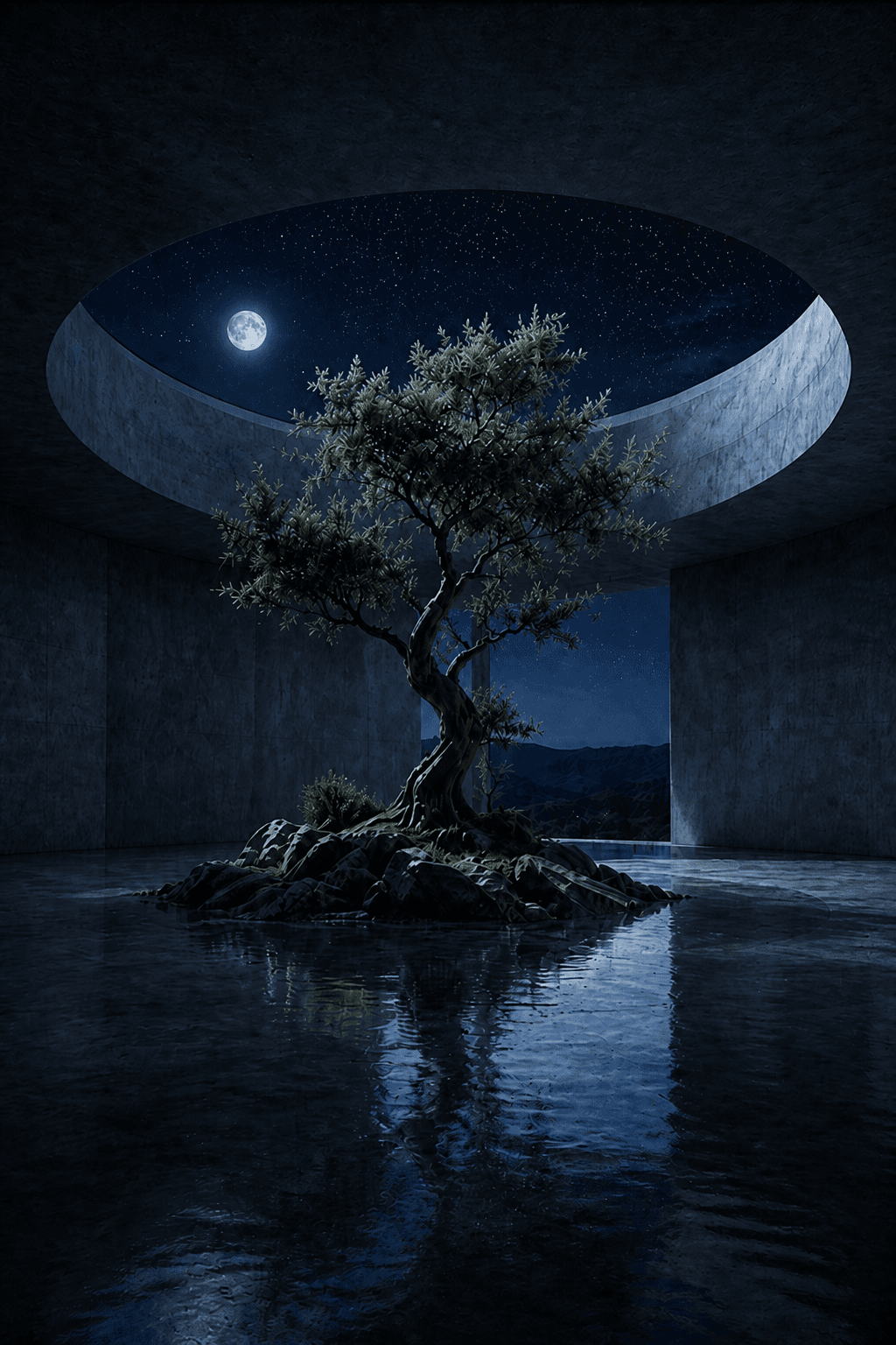 NAYA dark architectural hero scene